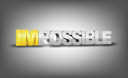 Word impossible transformed into possible, motivation conceptのイラスト素材