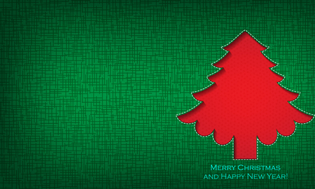 Merry Christmas and happy new year! Christmas card. Christmas tree.のイラスト素材