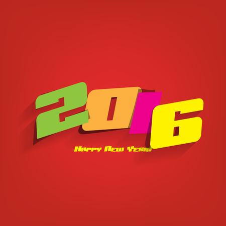 Happy new year 2016 celebration greeting card design.のイラスト素材