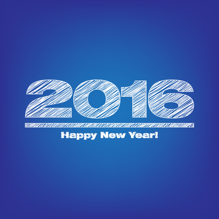 Happy new year 2016  illustration with blue background.のイラスト素材