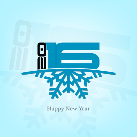 Happy new year 2016  illustration with blue background.のイラスト素材