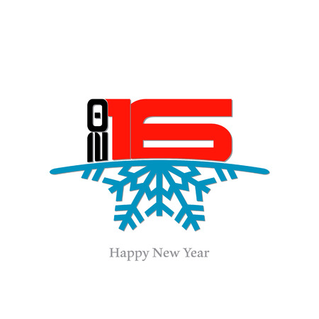 Happy new year 2016  illustration with white background.のイラスト素材
