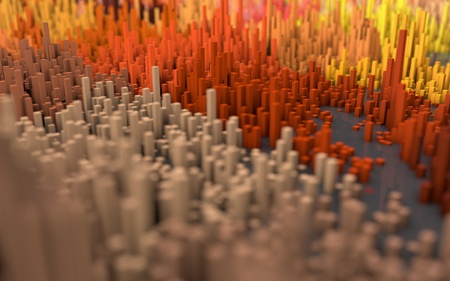 3D illustration of abstract macro render with shallow dept of field. Macro cityの写真素材