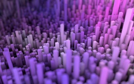3D illustration of abstract macro render with shallow dept of field. Macro cityの写真素材