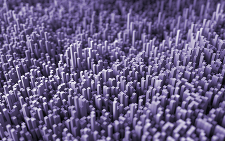3D illustration of abstract macro render with shallow dept of field. Macro cityの写真素材