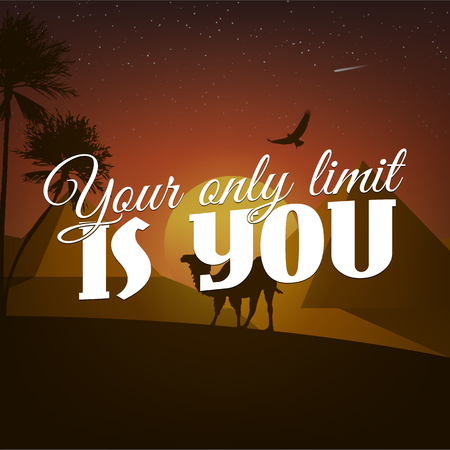 Your only limit is you. Motivational poster with nature backgroundのイラスト素材