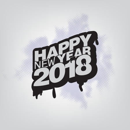 Happy New Year 2018, vector illustration Christmas backgroundのイラスト素材