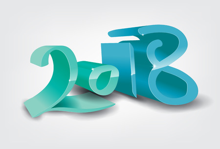 Happy New Year 2018, vector illustration Christmas backgroundのイラスト素材