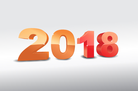 Happy New Year 2018, vector illustration Christmas backgroundのイラスト素材
