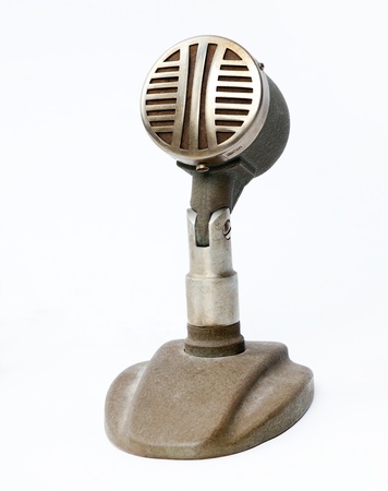 Vintage microphone isolated on the white backgroundの写真素材