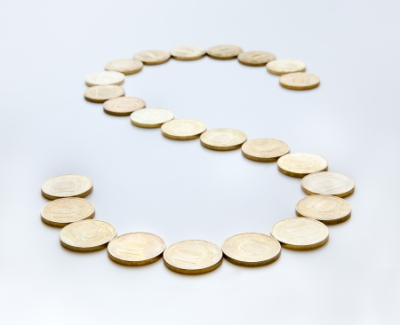  Macro symbol or sign of coins on backgroundの写真素材