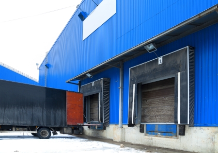 Loading ramp for trucks of a warehouseのeditorial素材