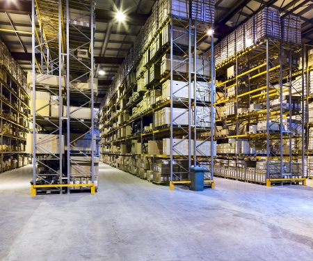 Interior of new large and modern warehouse spaceのeditorial素材