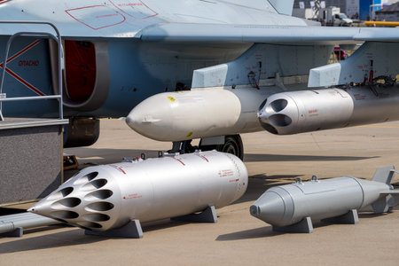 ZHUKOVSKY, RUSSIA - AUG 26, 2015: Airplane shown at International Aerospace Salon MAKS-2015 on...