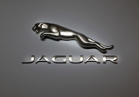 MOSCOW, RUSSIA - SEPT 4: Jaguar dealership logo on September 4, 2012 in Moscow, Russia. Jaguar Cars is brand of Jaguar Land Rover, British multinational car manufacturer, owned by Tata Motors since 2008のeditorial素材