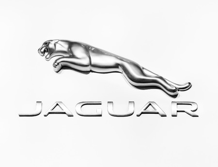 MOSCOW, RUSSIA - SEPT 4: Jaguar dealership logo on September 4, 2012 in Moscow,Russia. Jaguar Cars is brand of Jaguar Land Rover,British multinational car manufacturer,owned by Tata Motors since 2008のeditorial素材