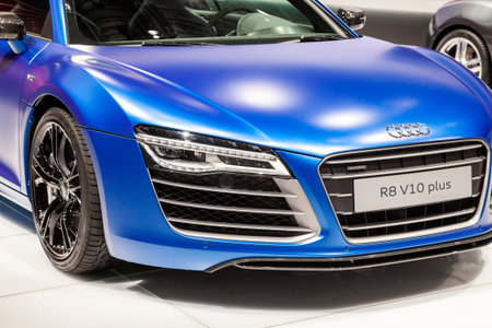 MOSCOW, RUSSIA - SEPT 4, 2012: Car model Audi R8 V10 plus - mid-engined all-wheel drive sports car...
