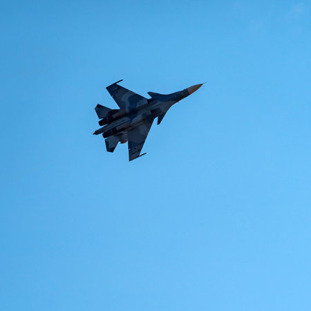 ZHUKOVSKY, MOSCOW - AUG 16: Russian fighter aircraft MIG-29 at AirShow Furious 2014 on August 16,...