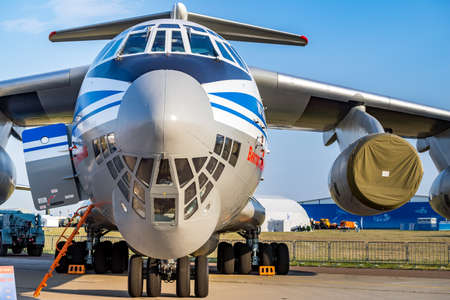Zhukovsky, Russia - Aug 26, 2015: The Ilyushin Il-76MD-90A "Victor Livanov" - is a multi-purpose strategic airlifter at the International Aviation and Space salon MAKS-2015のeditorial素材