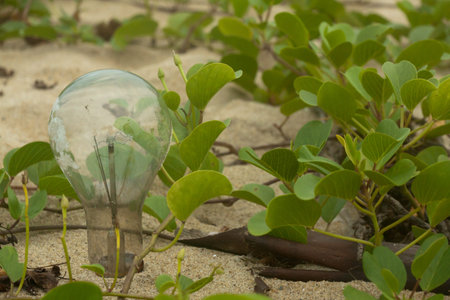 Light bulb on the beach in Vietnam