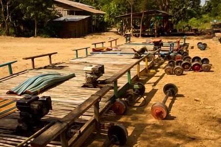 Bamboo Railway, Battambang, Cambodiaの写真素材