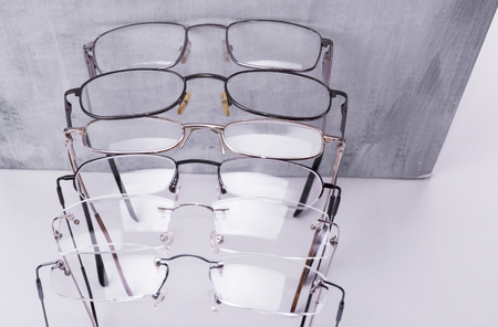 Metal dioptrical glasses unisex frame for men and womenの写真素材