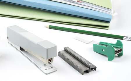 Office accesseries for everyday use in clerk job school and householdの写真素材