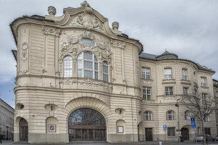 Slovakia, Bratislava - November 5th, 2017 historic old town, buildings from austro-hungarian empire. reduta from 1913.のeditorial素材