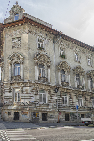 Slovakia, Bratislava - November 5th, 2017 historic old town, buildings from austro-hungarian empireのeditorial素材