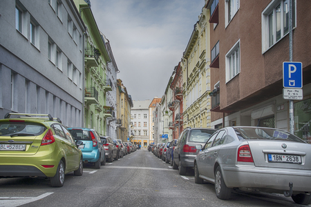 Slovakia, Bratislava - November 5th, 2017 historic old town, buildings from austro-hungarian empireのeditorial素材