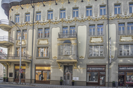 Slovakia, Bratislava - November 5th, 2017 historic old town, buildings from austro-hungarian empireのeditorial素材