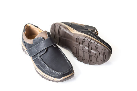 Leather casual shoes for man on the white background