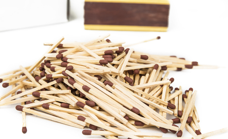 Match sticks with brown heads in stacks .  Matches texture backgroundの写真素材