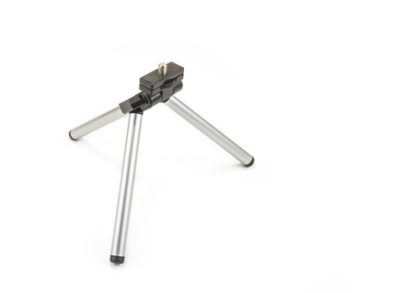 Small tripod for smartphone or light cameras on the whiteの写真素材