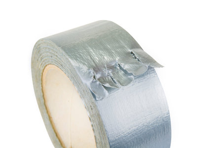 Silver tape with teared up startの写真素材