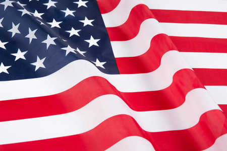 Flag of United states of America from textile.