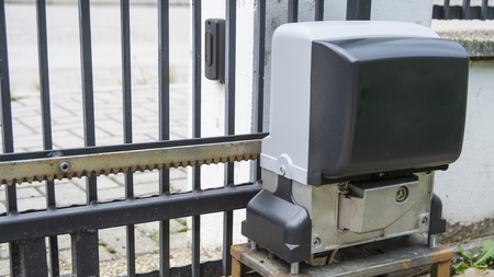 Engine opener for house entrance gate on remote controlの写真素材