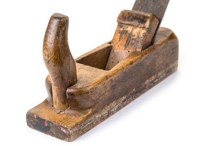 Old vintage jack plane eaten by woodworm