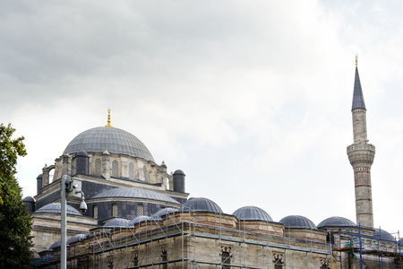 Mosque under reconstruction in Istanbul in Turkeyの写真素材