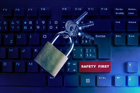 Blank  red enter and shift keys on computer keyboard. Safety first concept