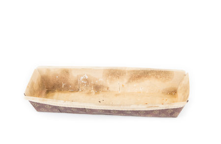 Empty box from a cake on a white background