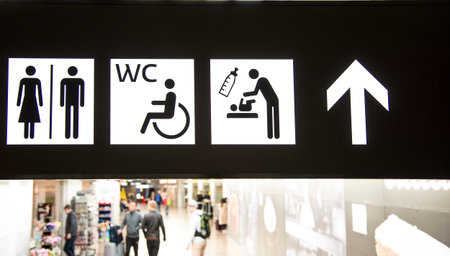 Navigation panel in a public building. WC and restroom conceptの写真素材