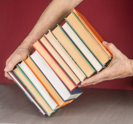 Stack of colorful books. Education and entertainment conceptの写真素材