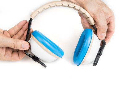 Noise blocking earmuffs on a white background