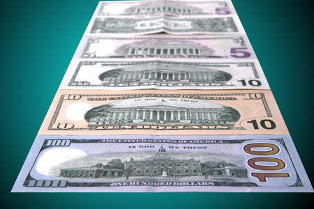 American dollars close up. Background from dollars