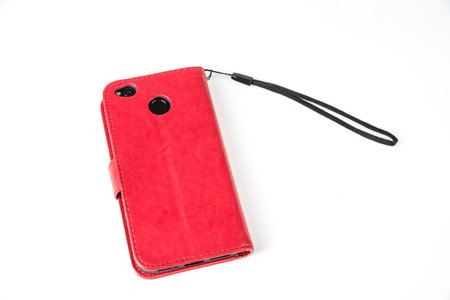 New smartphone case on the white backgroundの写真素材