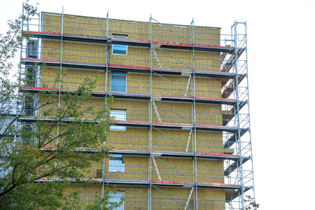 New facade on a reconstructed building