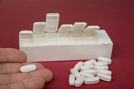 Daily Pill Box Organizer. Plastic  Container for Pills and Capsules