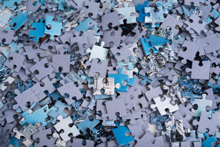 Puzzles on a white background. Solution and teamwork conceptの写真素材