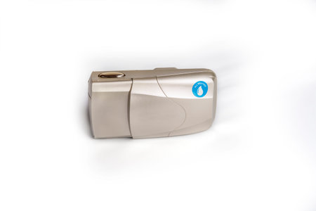 Analog compact camera on a white background